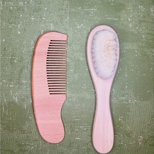 Baby Wooden Comb and Brush Set